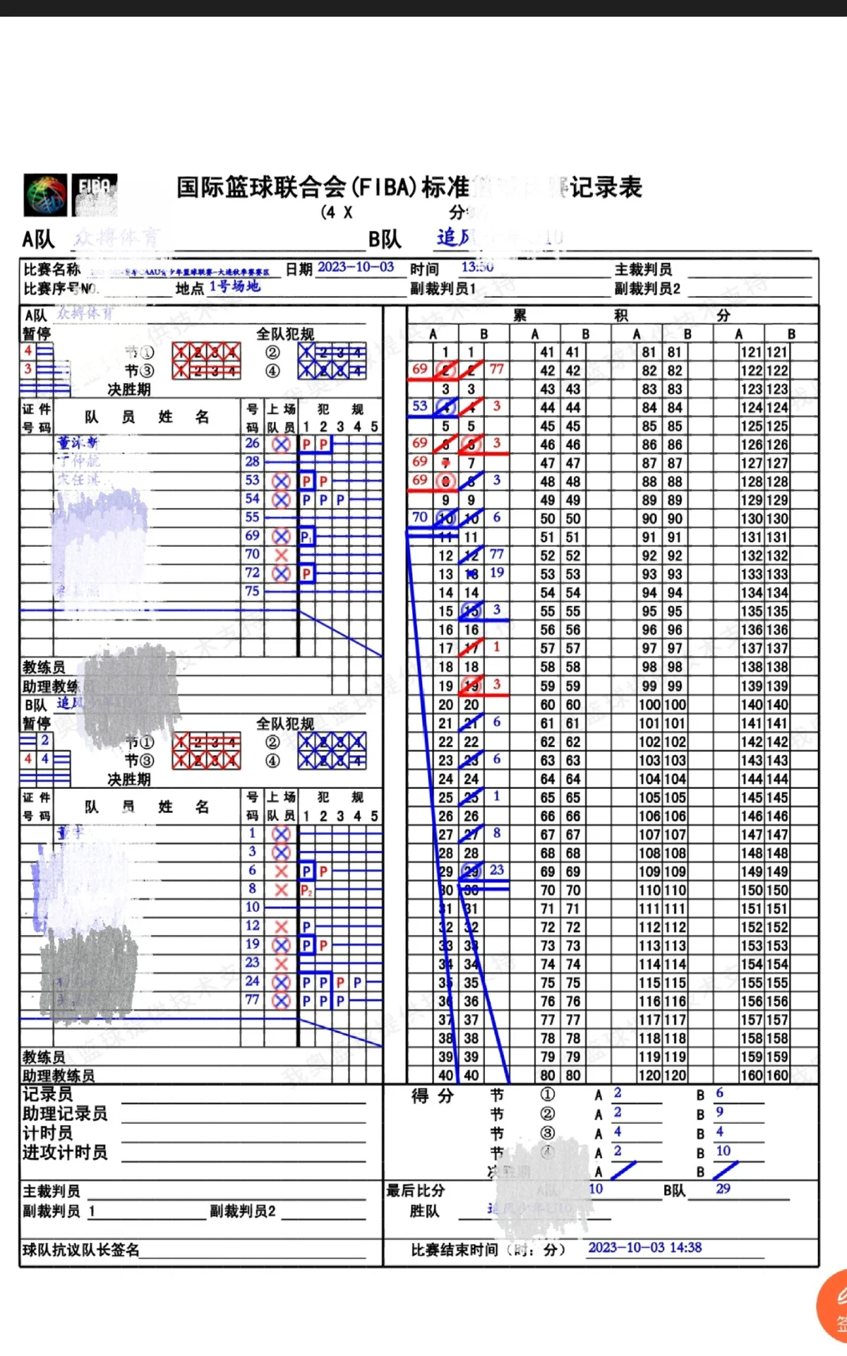 篮球训练记录示例