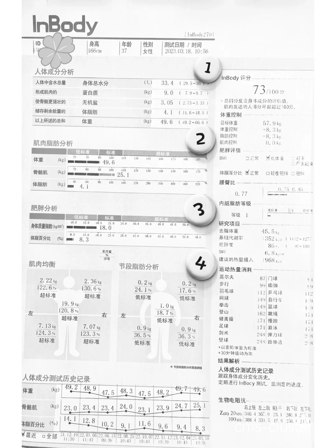 测量数据示意图