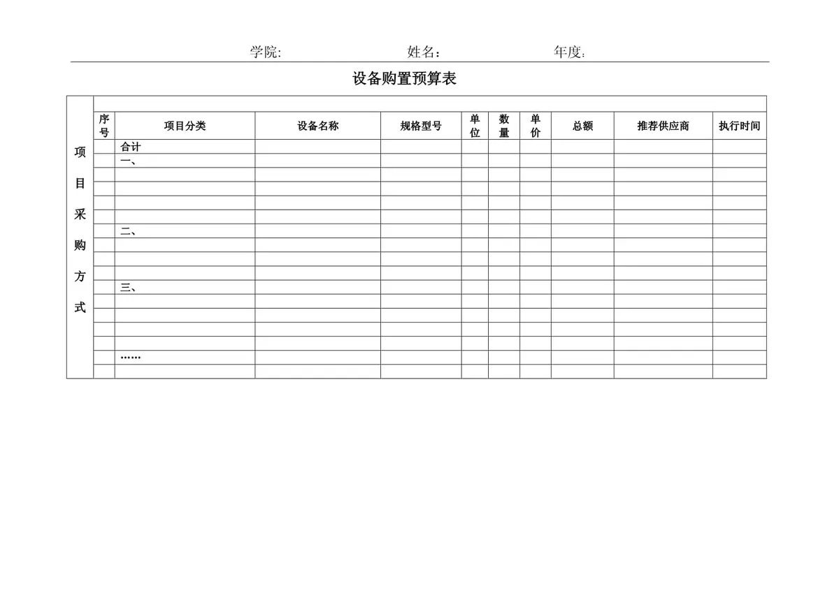 设备选购