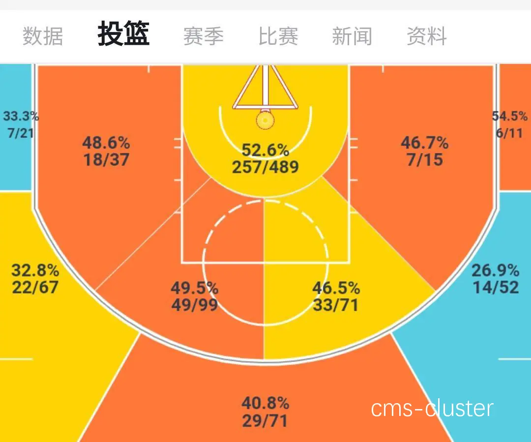 分区投篮图表示例