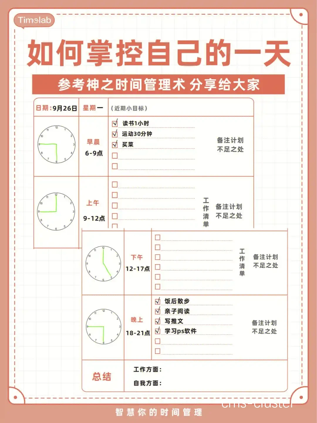 时间管理图表