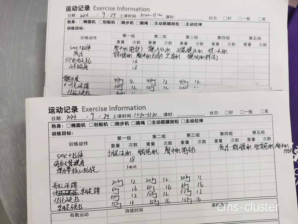 记录训练成果